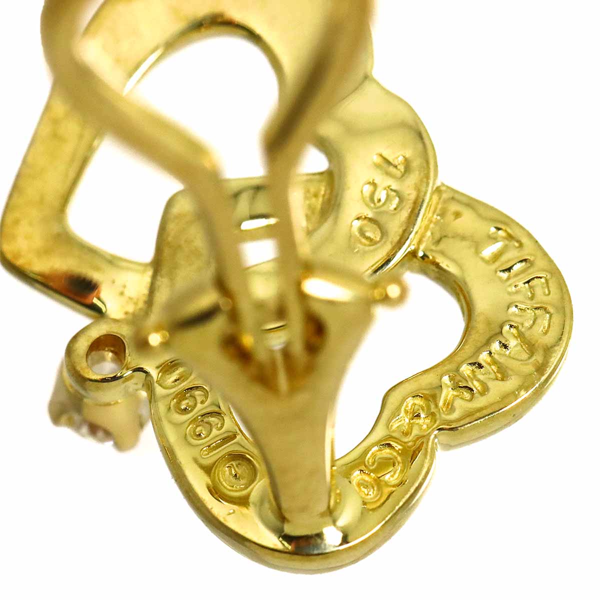 Heart Diamond Earrings Clip on 18K Yellow Gold 750