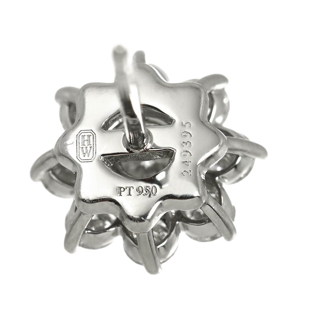 Flower Diamond Mini Earrings Pierced Pt