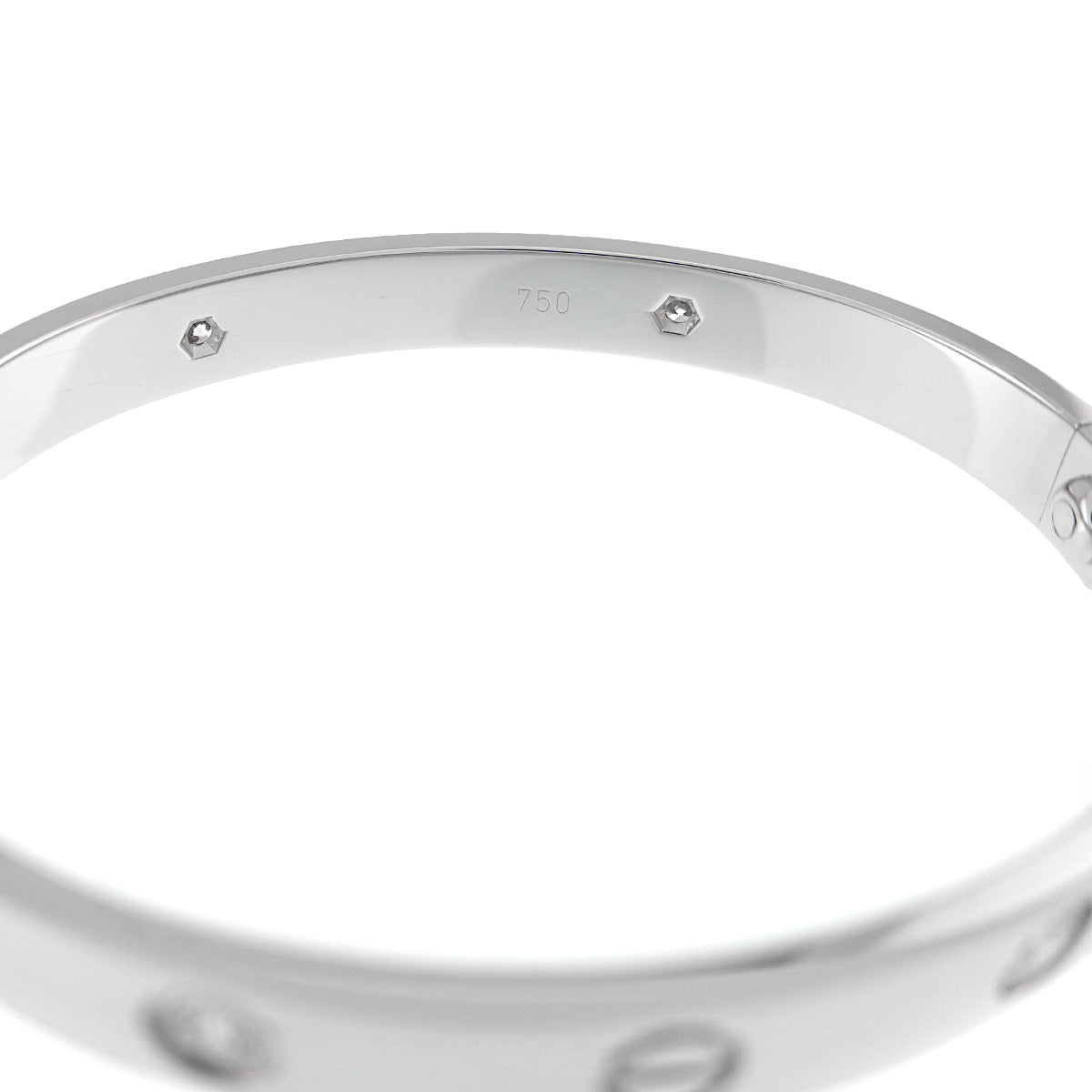 Love Bracelet Diamond 4P Bangle 18K WG 750 Size16
