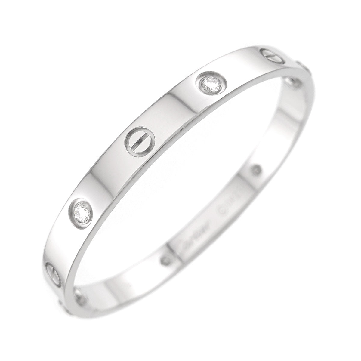 Love Bracelet Diamond 4P Bangle 18K WG 750 Size16