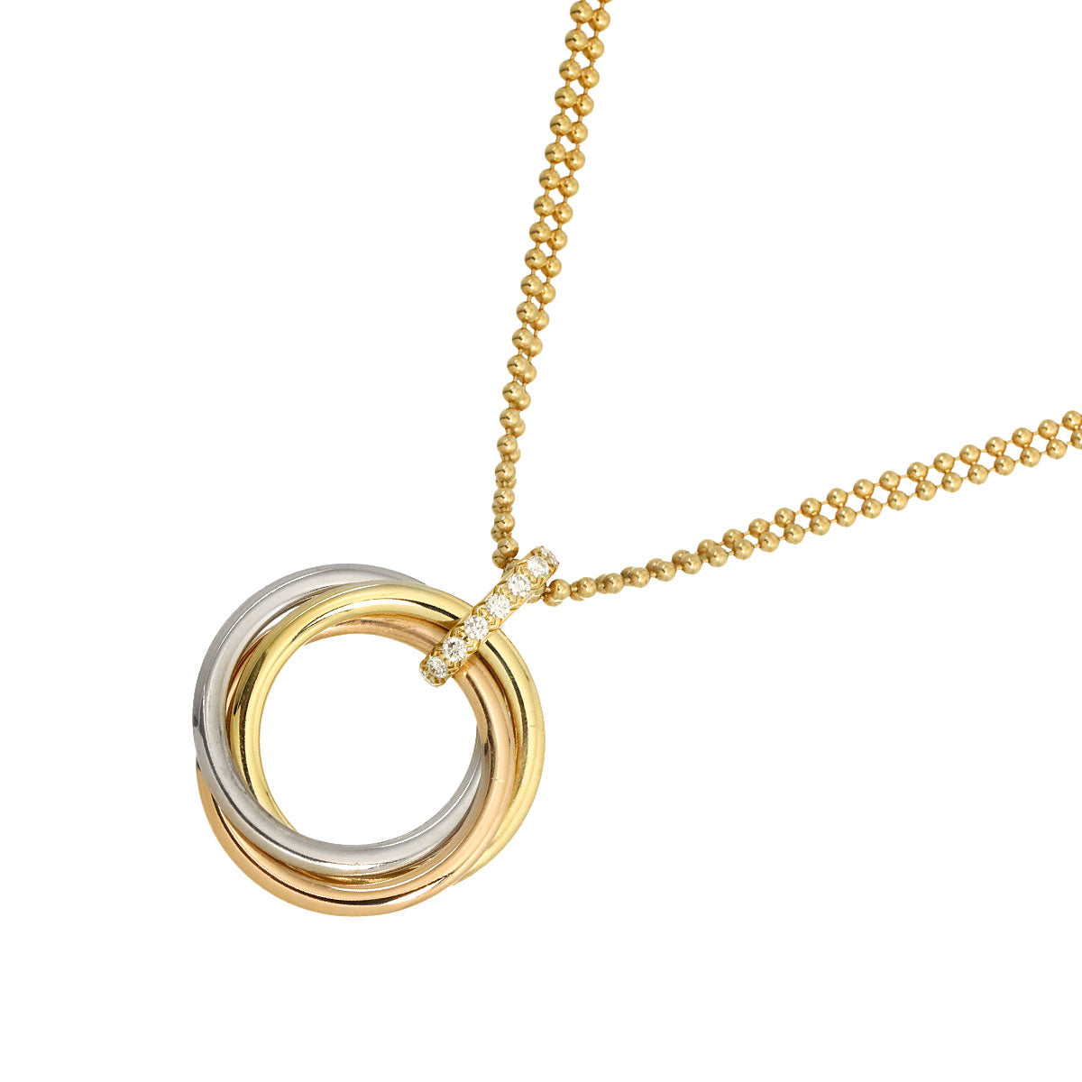 Trinity MM Diamond Necklace 18K YG WG PG 750