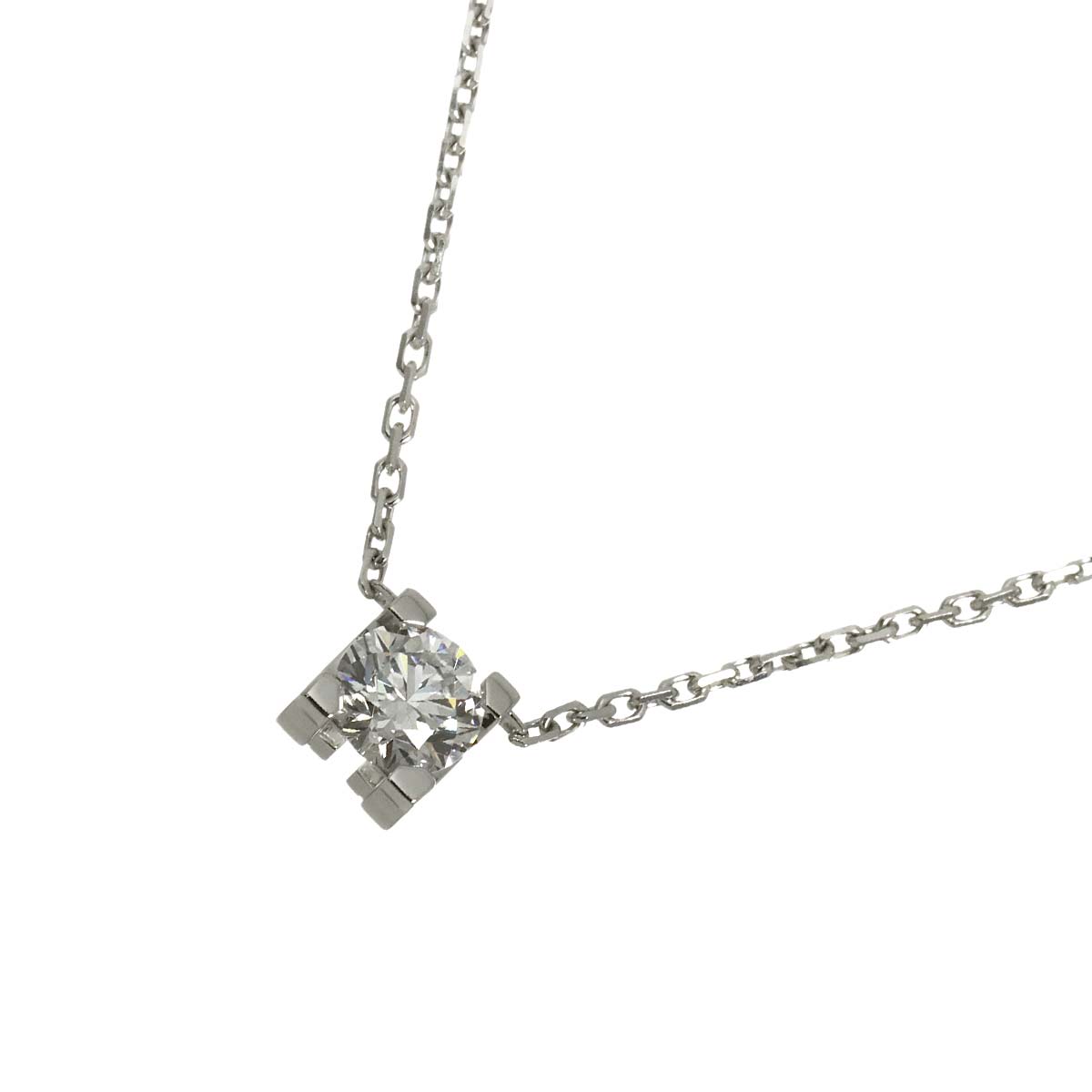 C De Diamond 0.30ct D/VVS2/EX Necklace 18K WG 750