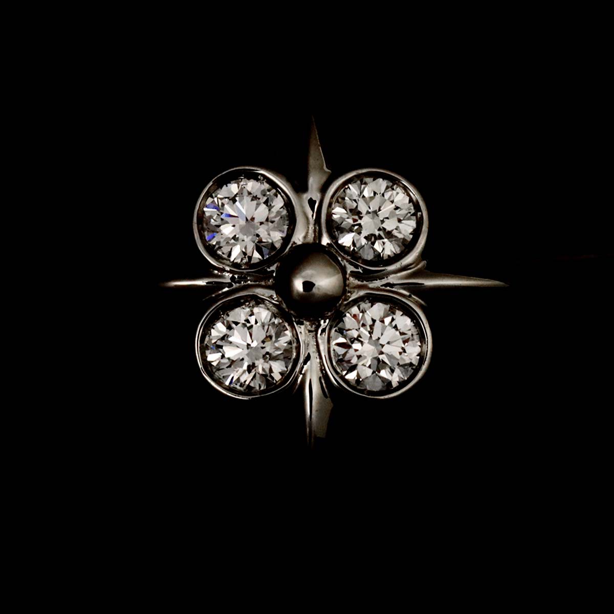 Diamond Earrings Pierced Pt
