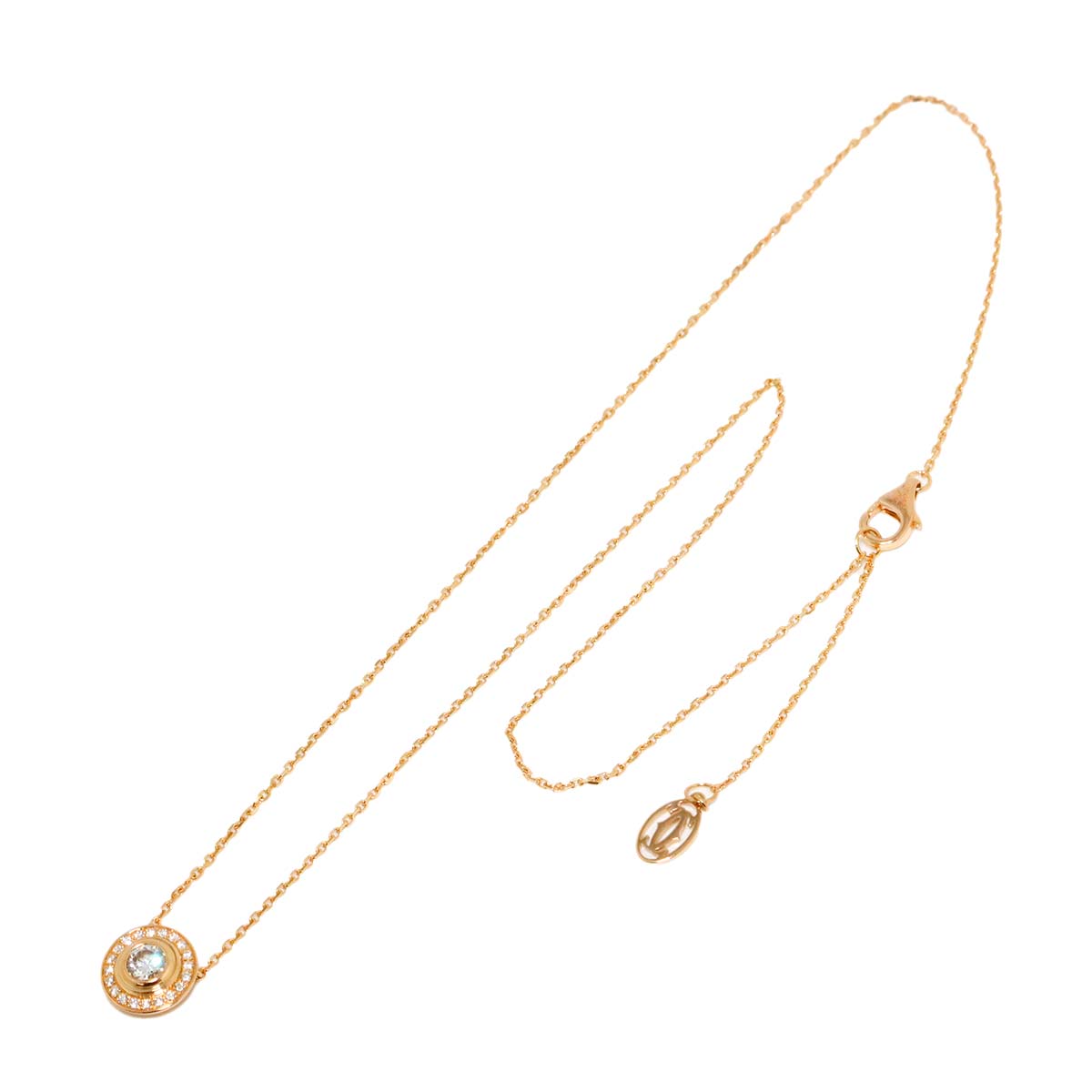 d Amour Pave Diamond Necklace 18K Pink Gold 750