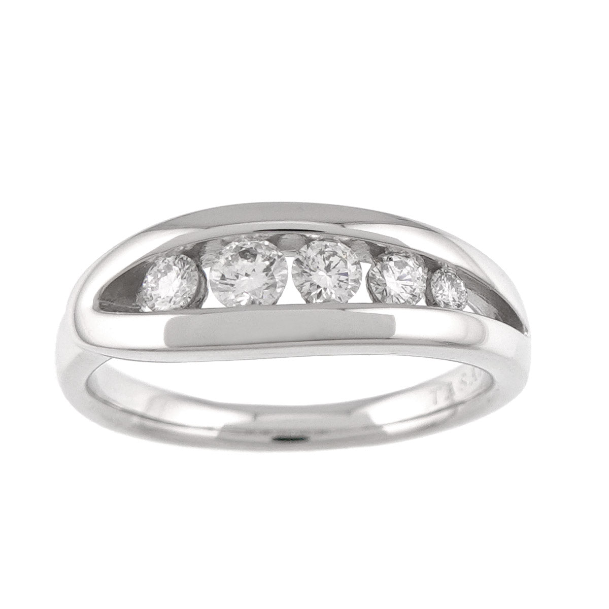 Diamond 0.27ct Ring 18K White Gold 750 Size4.75-5(US)