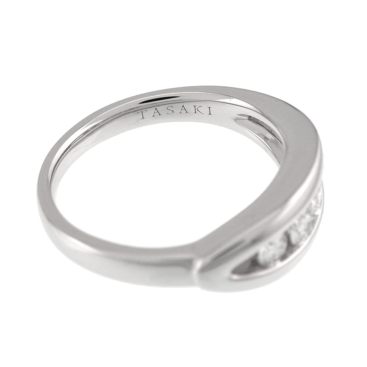 Diamond 0.27ct Ring 18K White Gold 750 Size4.75-5(US)