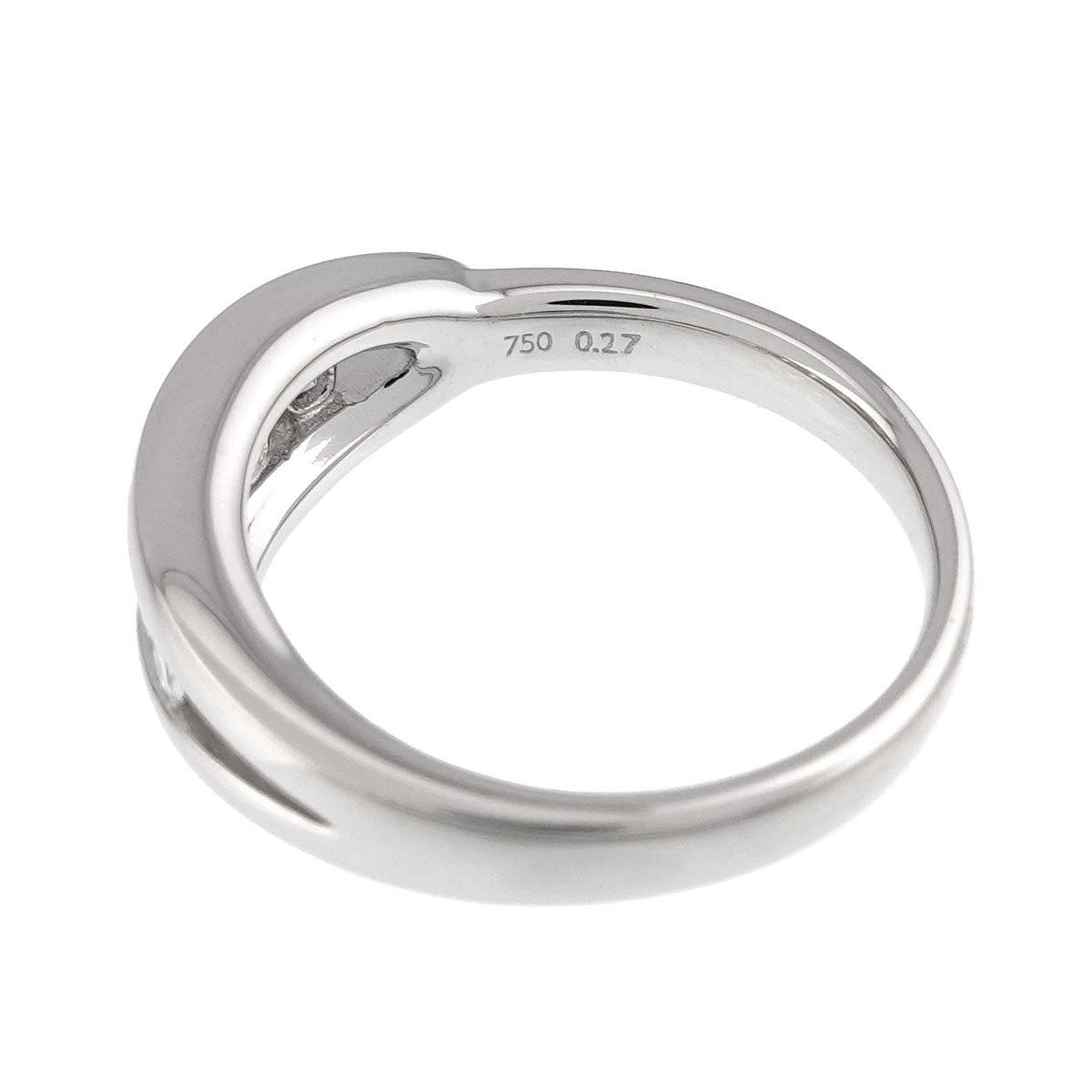 Diamond 0.27ct Ring 18K White Gold 750 Size4.75-5(US)