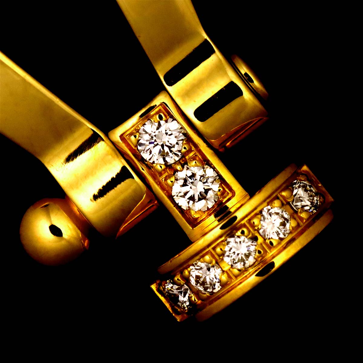 Force 10 Diamond Bracelet LM 18K Yellow Gold 750 Steel Size17