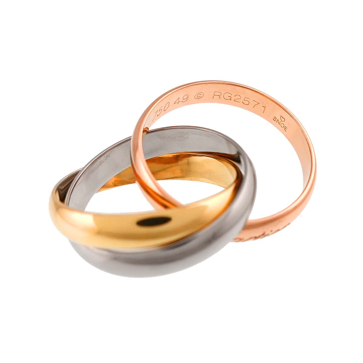 Trinity Ring 18K YG WG PG 750 Size49 4.75-5(US)
