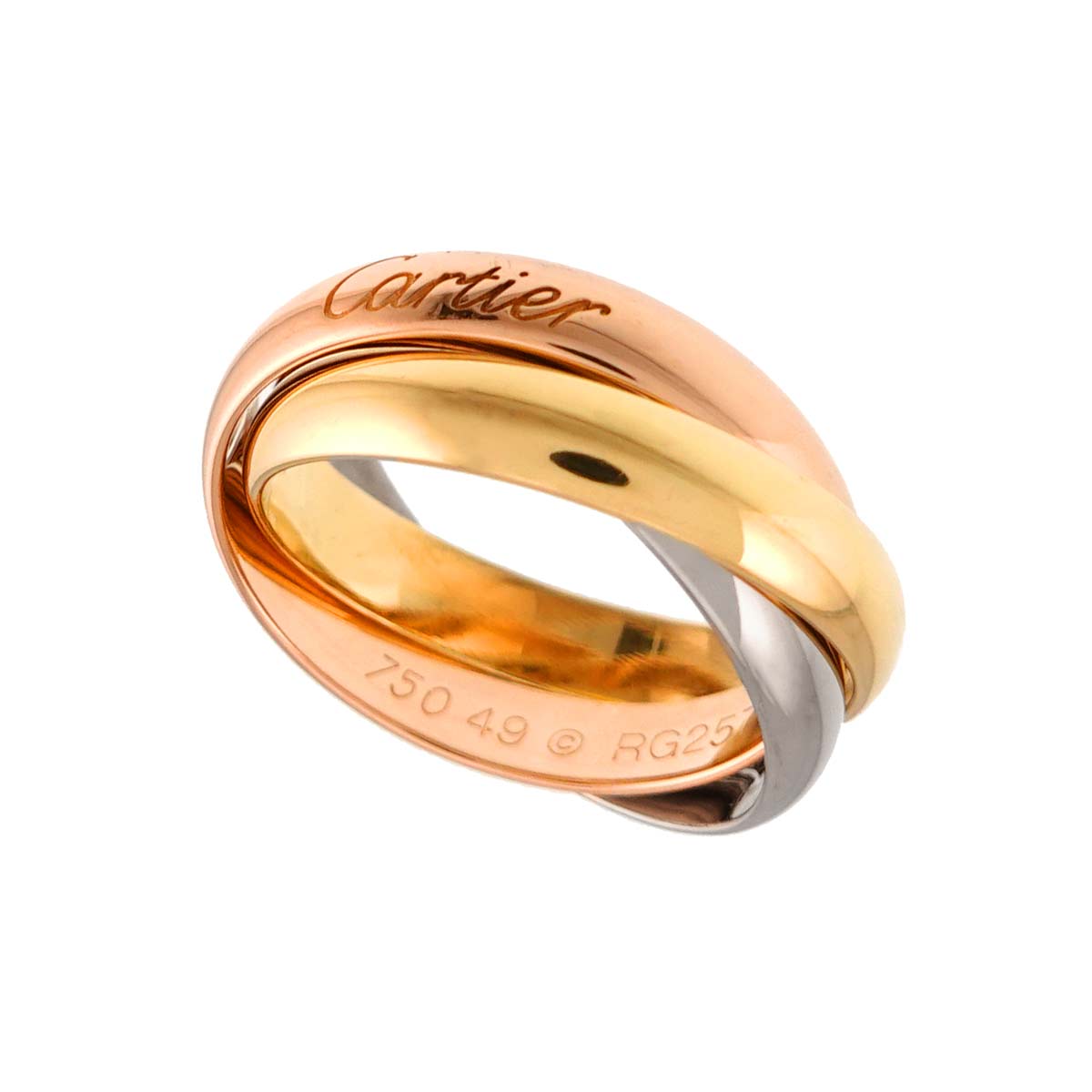 Trinity Ring 18K YG WG PG 750 Size49 4.75-5(US)