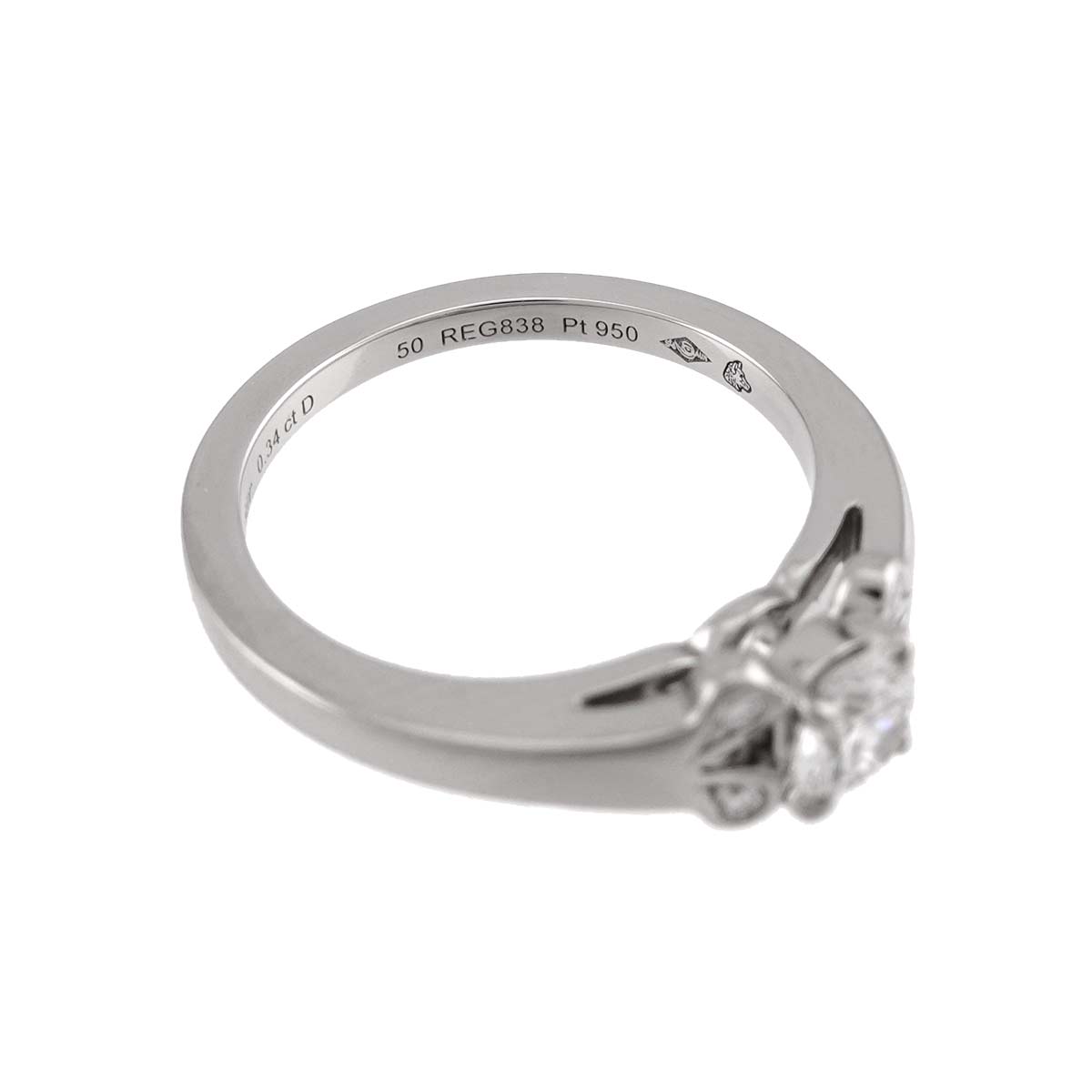 Ballerine Diamond 0.34ct G/VS1/3EX Ring Pt Size50 5.25(US)