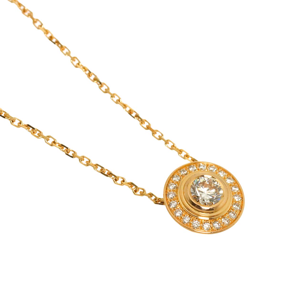 d Amour Pave Diamond Necklace 18K Pink Gold 750