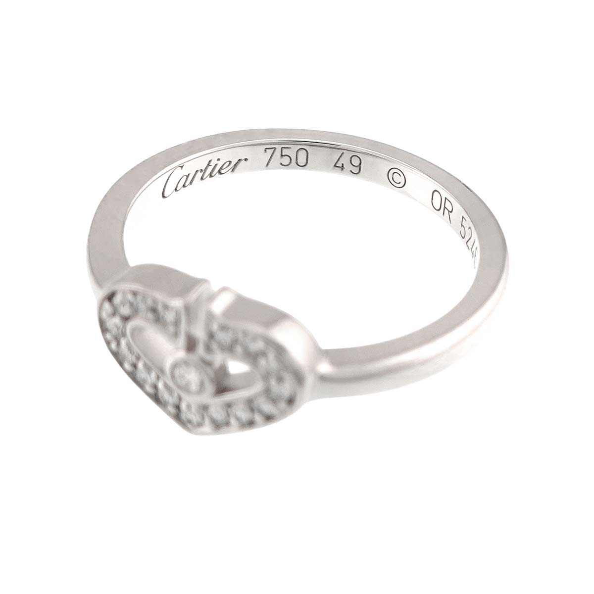 C Heart Diamond Ring 18K White Gold 750 size49 4.75-5(US)