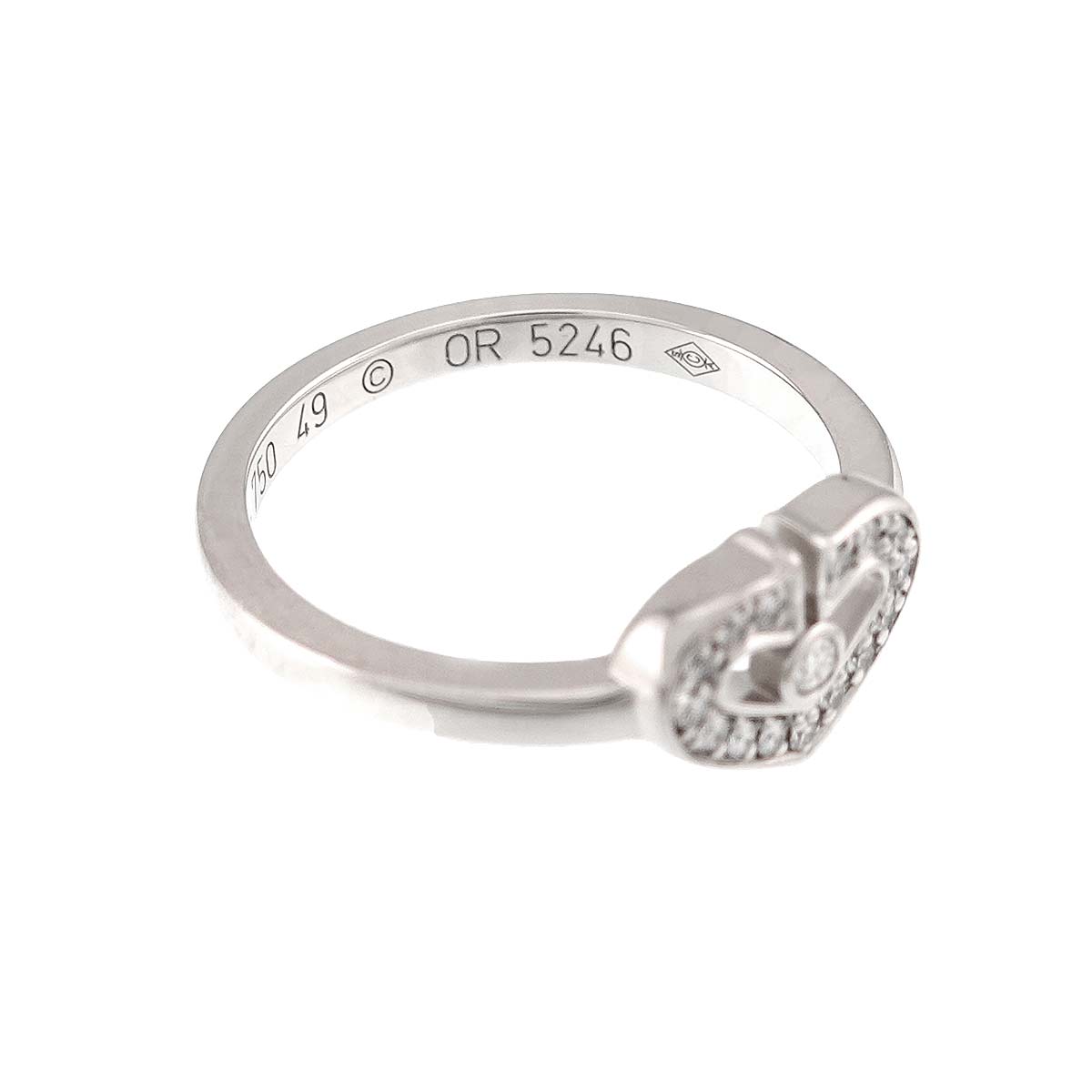C Heart Diamond Ring 18K White Gold 750 size49 4.75-5(US)
