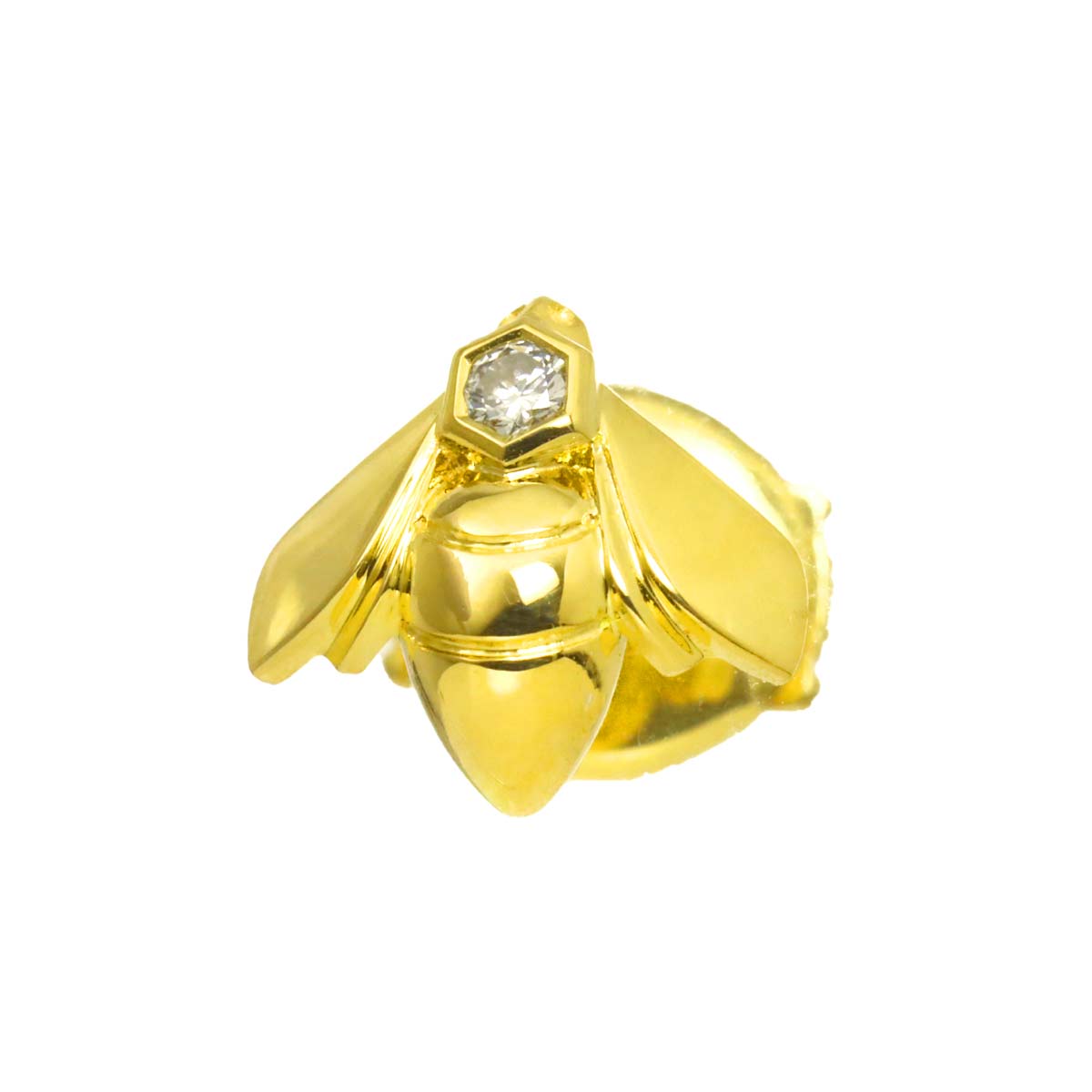 Bee de Diamond Earring Pierced 18K YG 750 One Piece only