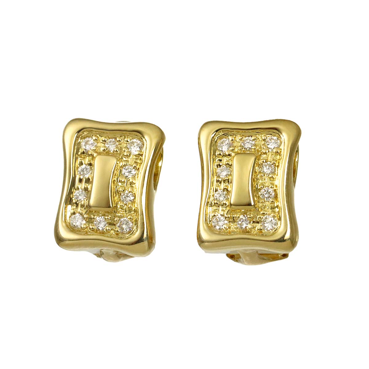 Diamond 0.13/0.13ct Earrings Clip-on 18K Yellow Gold 750