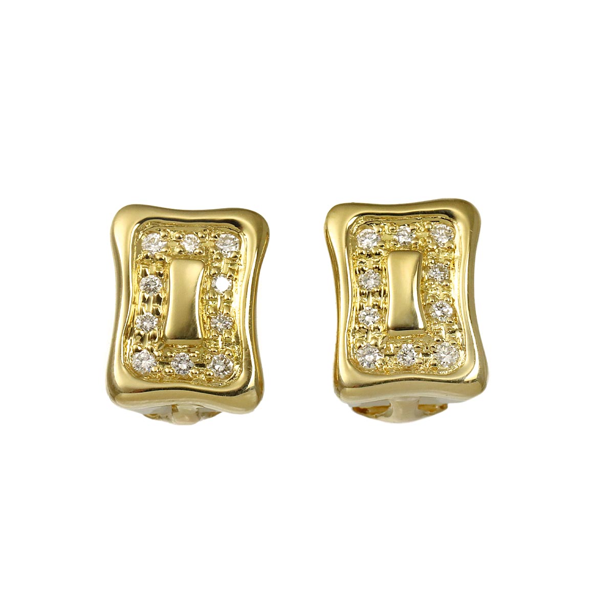 Diamond 0.13/0.13ct Earrings Clip-on 18K Yellow Gold 750
