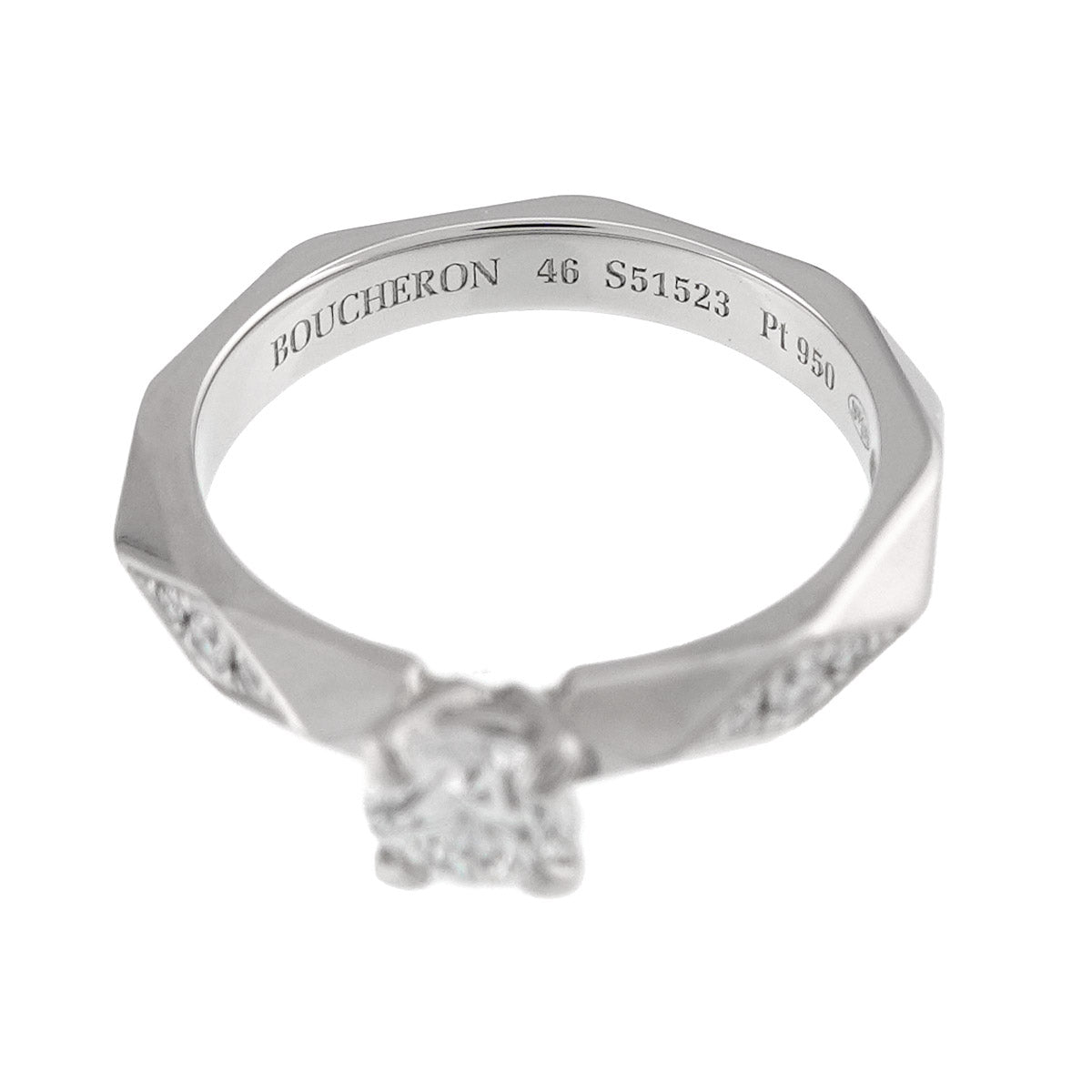 Facet Diamond 0.31ct E/VVS1/3EX Ring Platinum Size46 3.75(US)