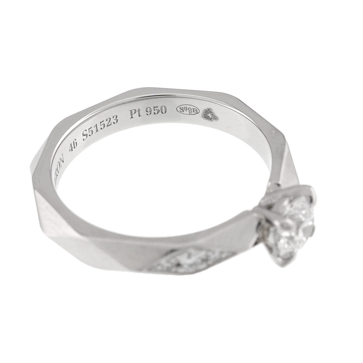 Facet Diamond 0.31ct E/VVS1/3EX Ring Platinum Size46 3.75(US)