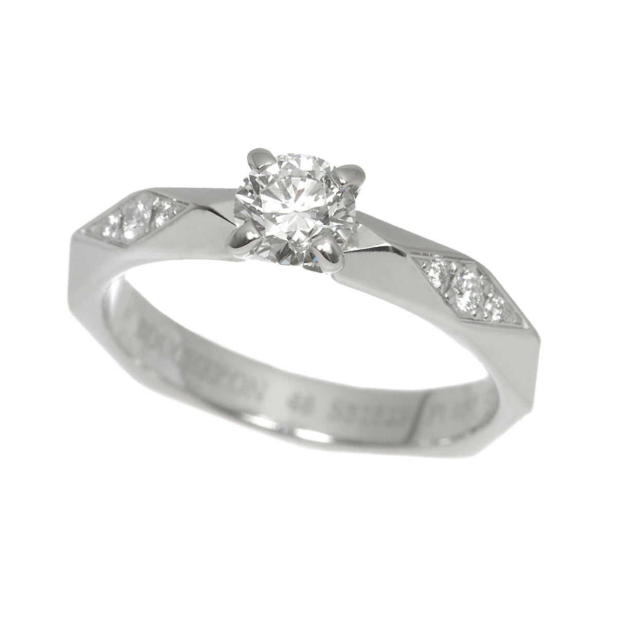 Facet Diamond 0.31ct E/VVS1/3EX Ring Platinum Size46 3.75(US)