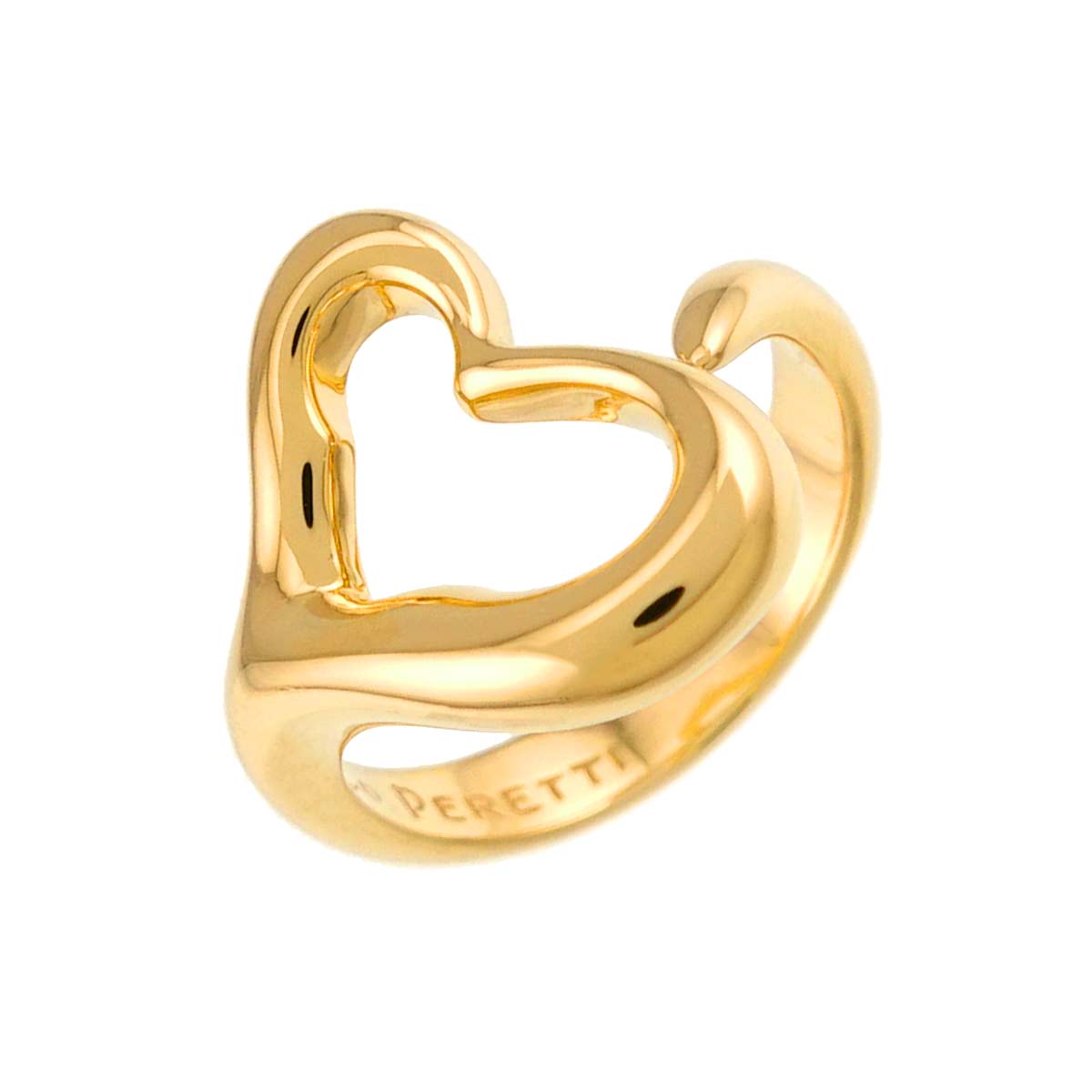 Open Heart Ring 18K YG 750 Size4.5(US)