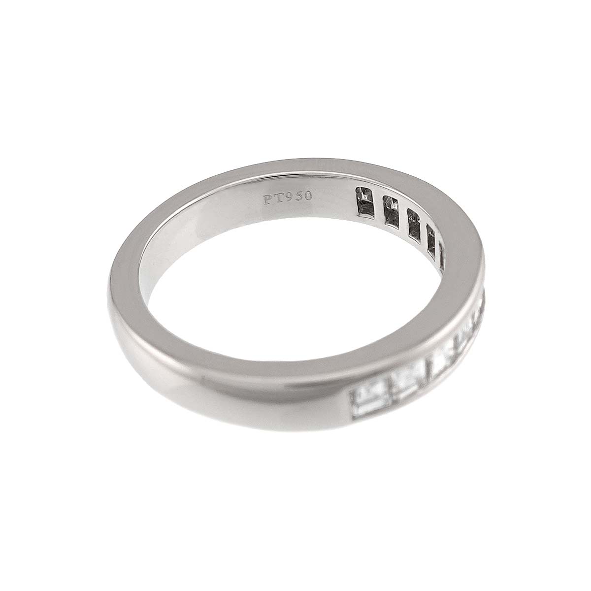 Half Diamond band Ring Platinum Size5.5-5.75(US)