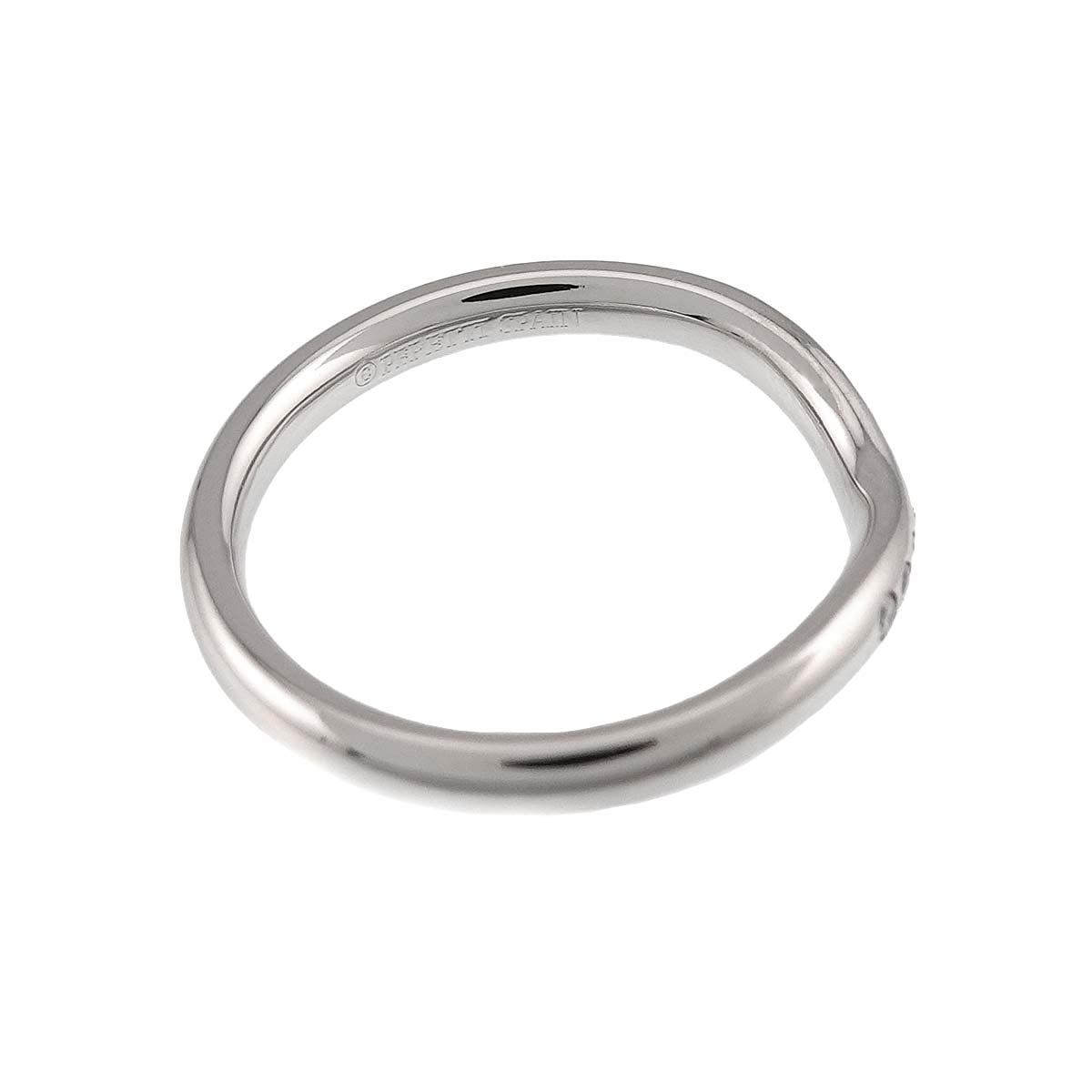 Curved Band Diamond Ring Platinum size4.5(US)