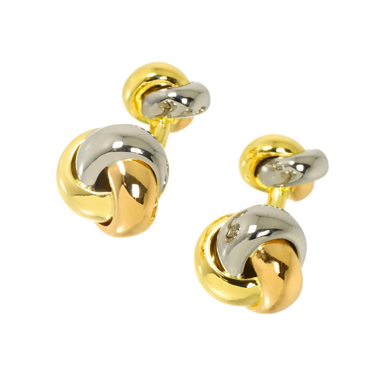 Trinity Cuff links 18K WG PG YG 750