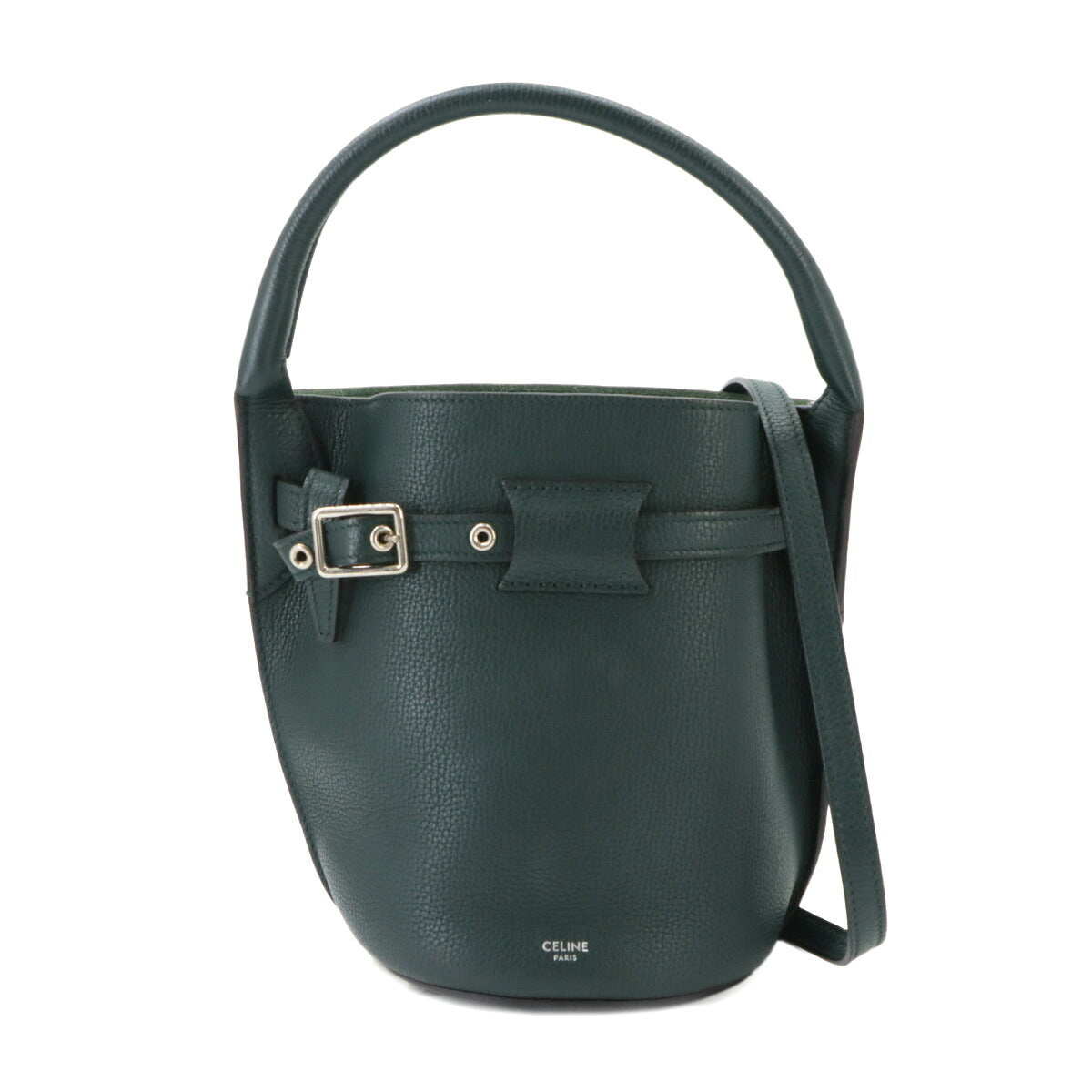 Big Bag Nano Bucket Hand Shoulder Bag Leather Green 187243