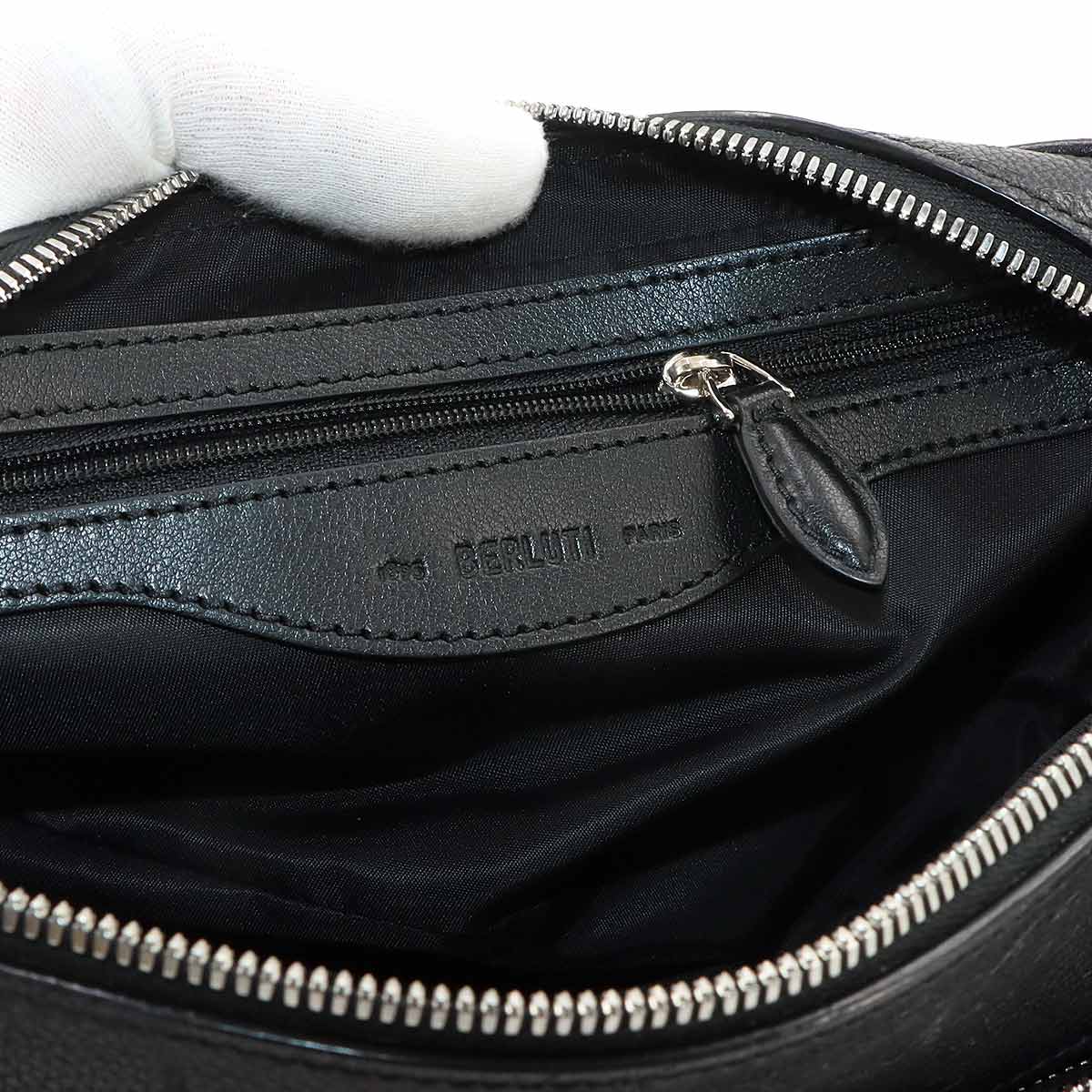 Formula 1003 Zip Pouch Venezia Soft Leather Nero Grigio