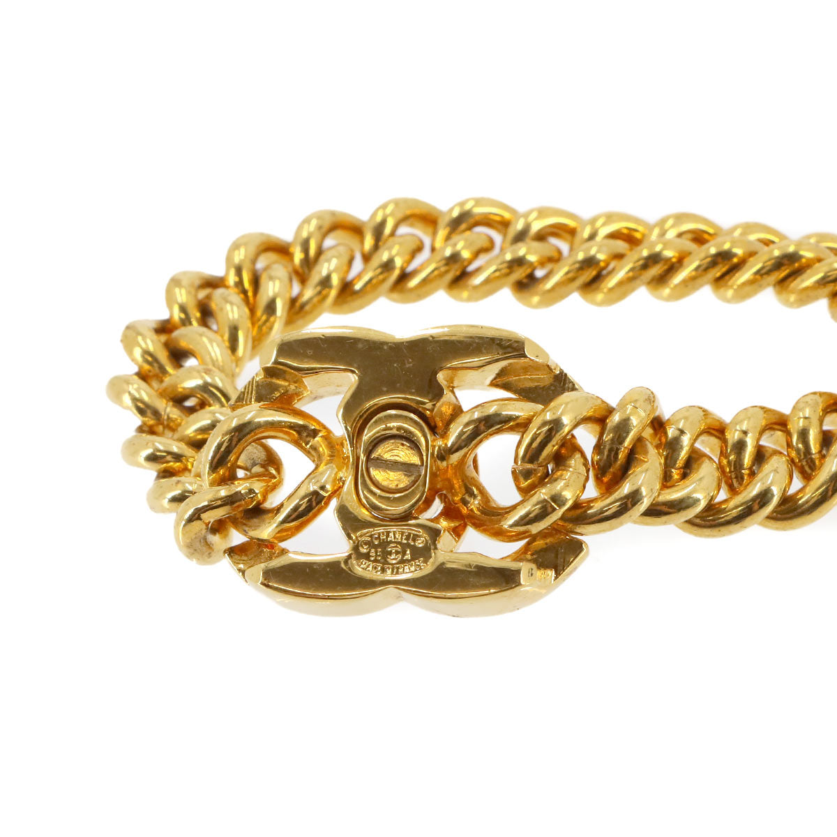 Coco Logos Chain Bracelet Gold 95A Vintage Accessory