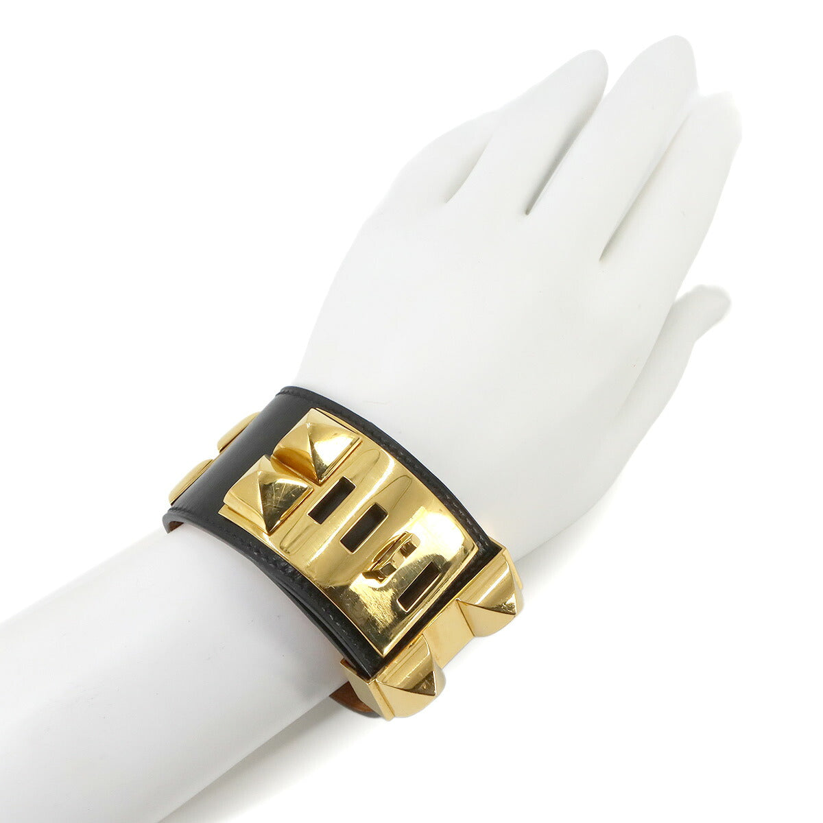 Collier De Chien Bangle Veau Swift Black