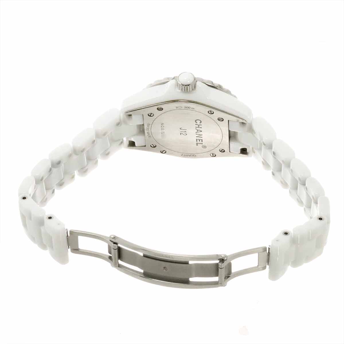 J12 H2422 33mm 8P Diamond Quartz White Shell Dial Ladies Watch