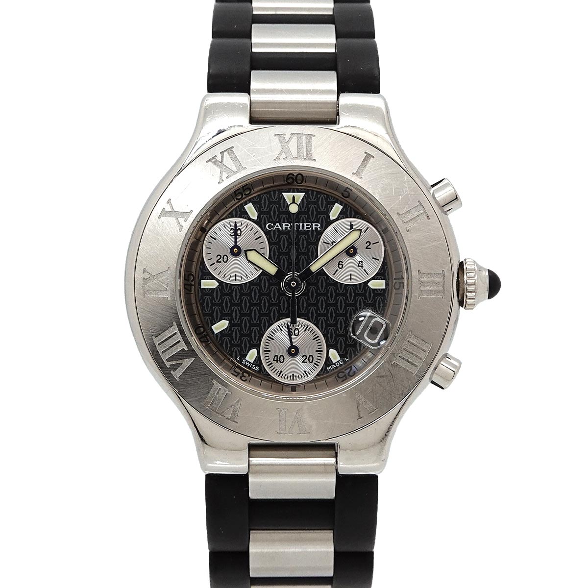 Must 21 Chronoscaph W10125U2 Quartz Black Dial Mens Watch