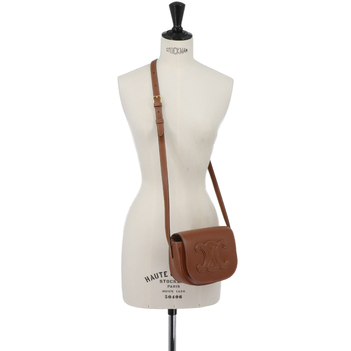 Folco Cuir Triomphe Bag Shoulder Leather Tan 198263DU3 Purse