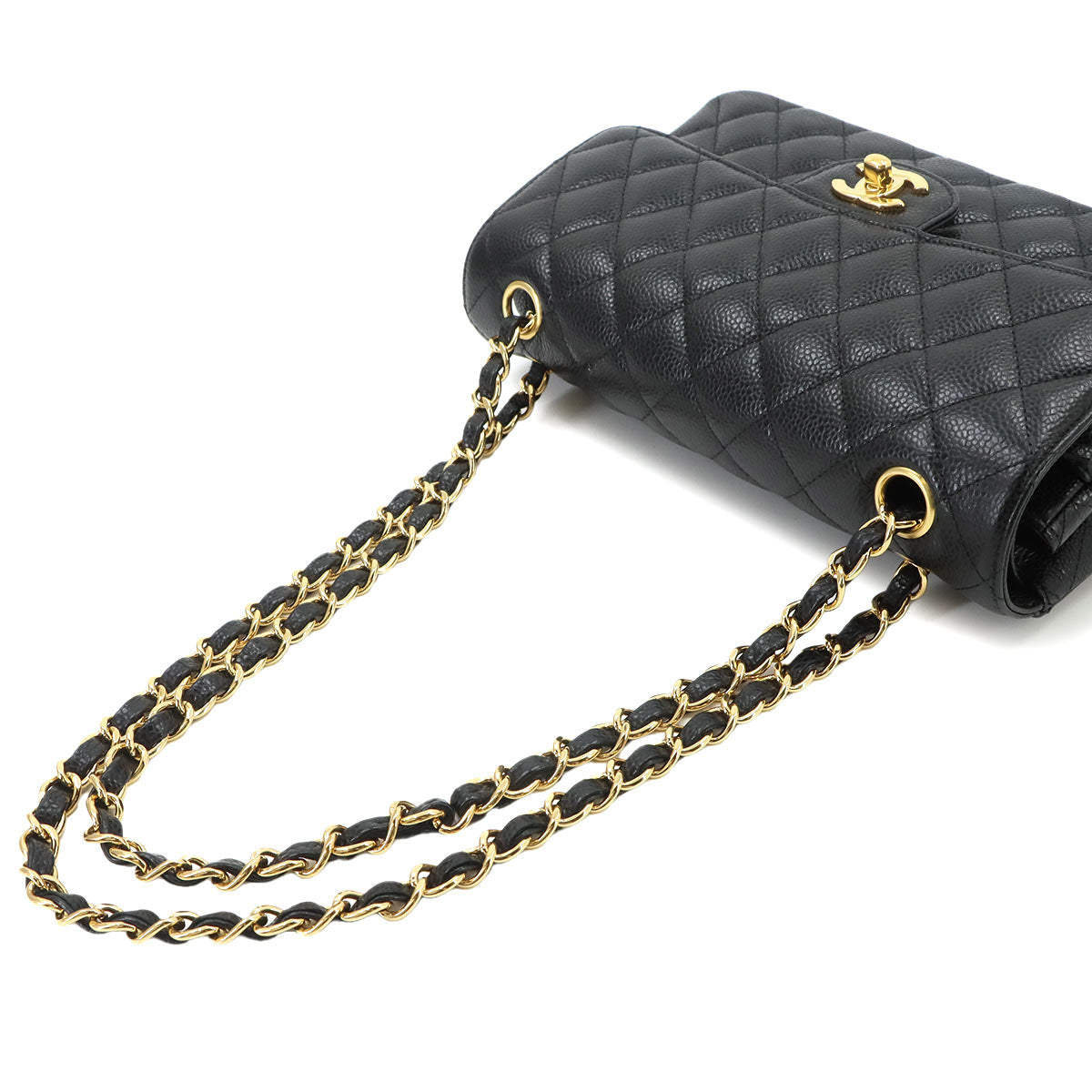 Matelasse 23 Chain Shoulder Bag Leather Black A01113