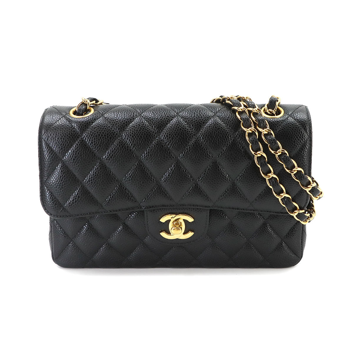 Matelasse 23 Chain Shoulder Bag Leather Black A01113