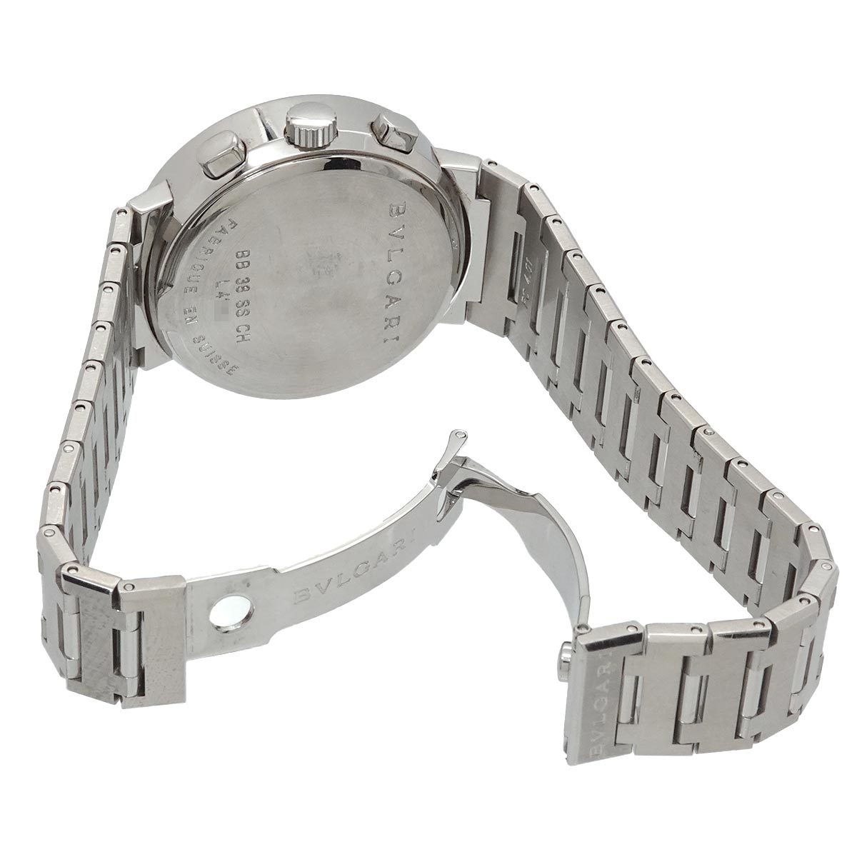 BVLGARIBVLGARI BB38SSCH Chronograph Date Black Dial Mens