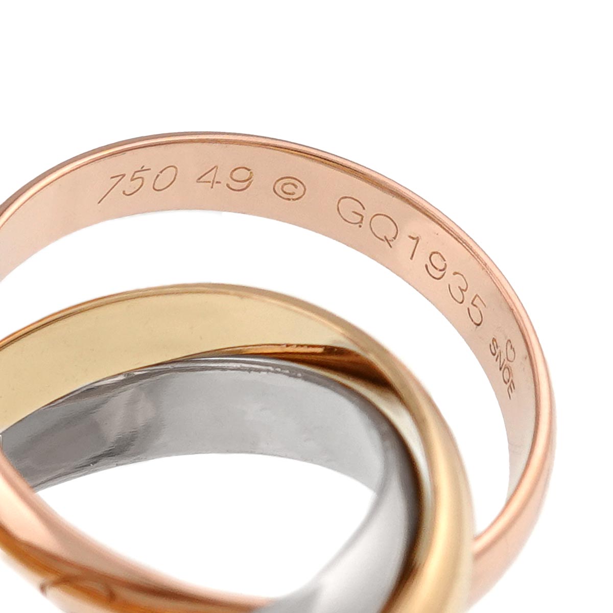 Trinity Ring 18K YG WG PG 750 Size49 4.5-4.75(US)