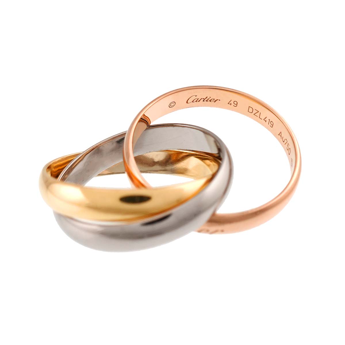 Trinity Ring 18K YG WG PG 750 Size49 4.75-5(US)