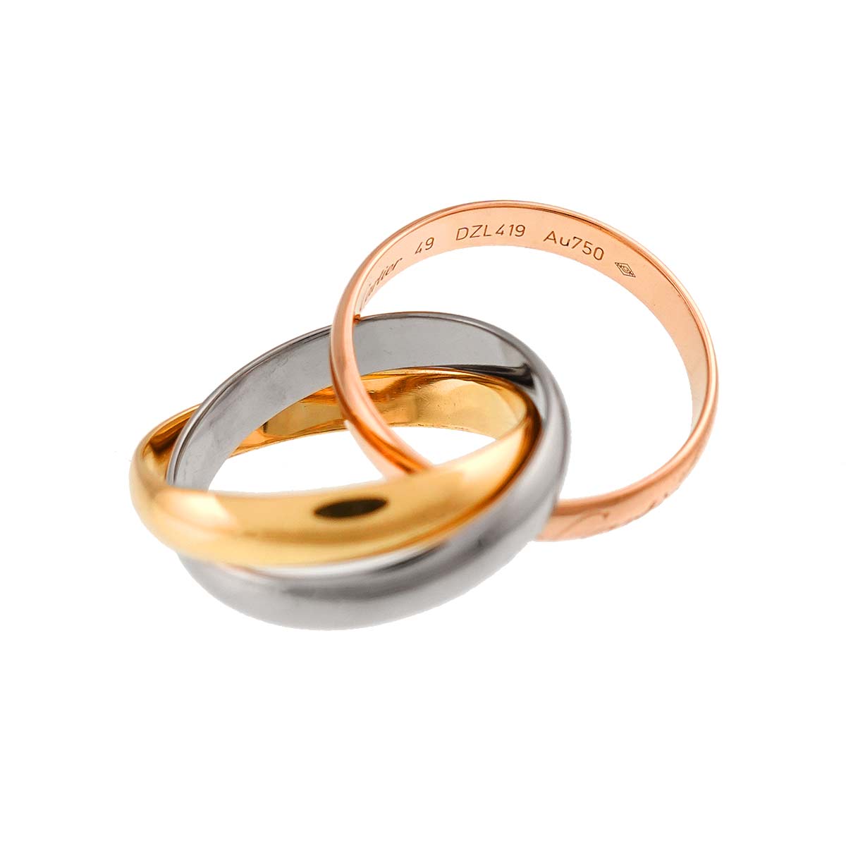 Trinity Ring 18K YG WG PG 750 Size49 4.75-5(US)