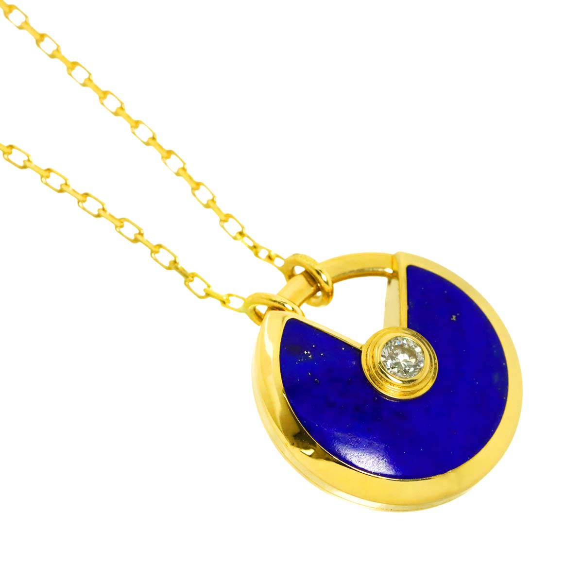 Amulette De Lapis Lazuli Diamond Necklace SM 18K YG 750