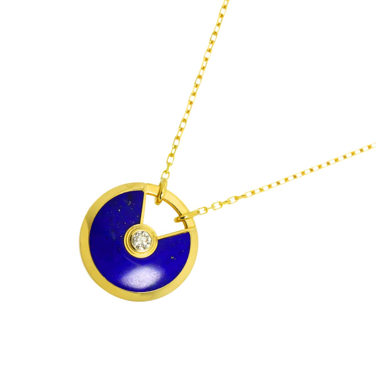 Amulette De Lapis Lazuli Diamond Necklace SM 18K YG 750