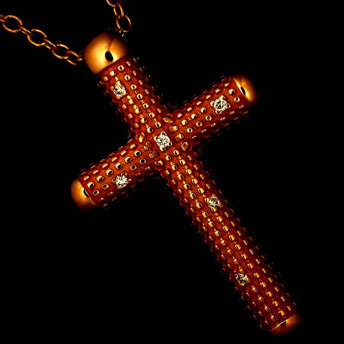 METROPOLITAN DREAM Cross Diamond Necklace K18 PG 750