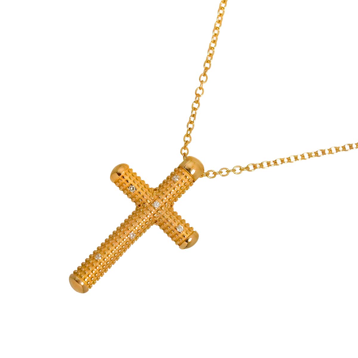 METROPOLITAN DREAM Cross Diamond Necklace K18 PG 750