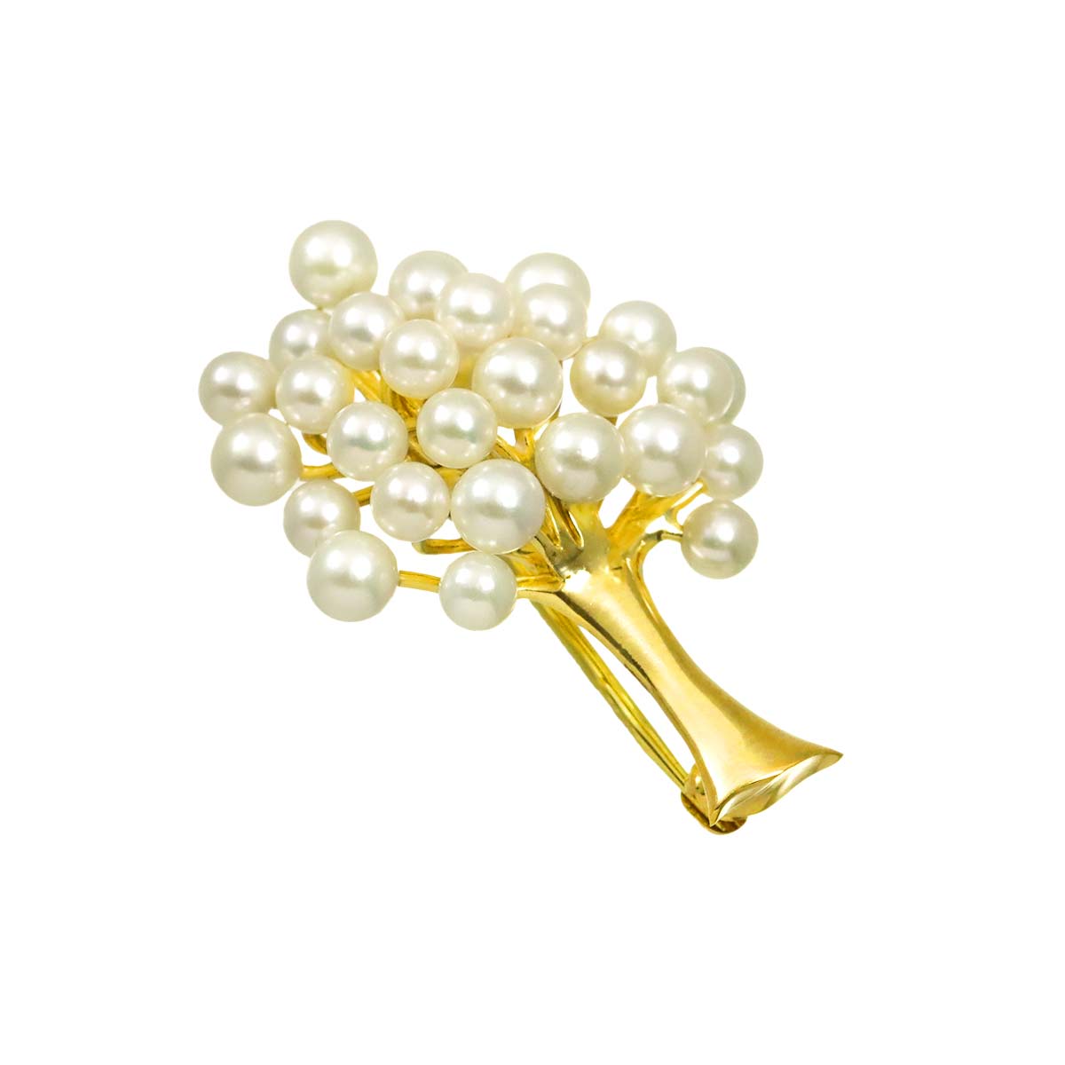 Freshwater pearl Brooch 14K Yellow Gold 585