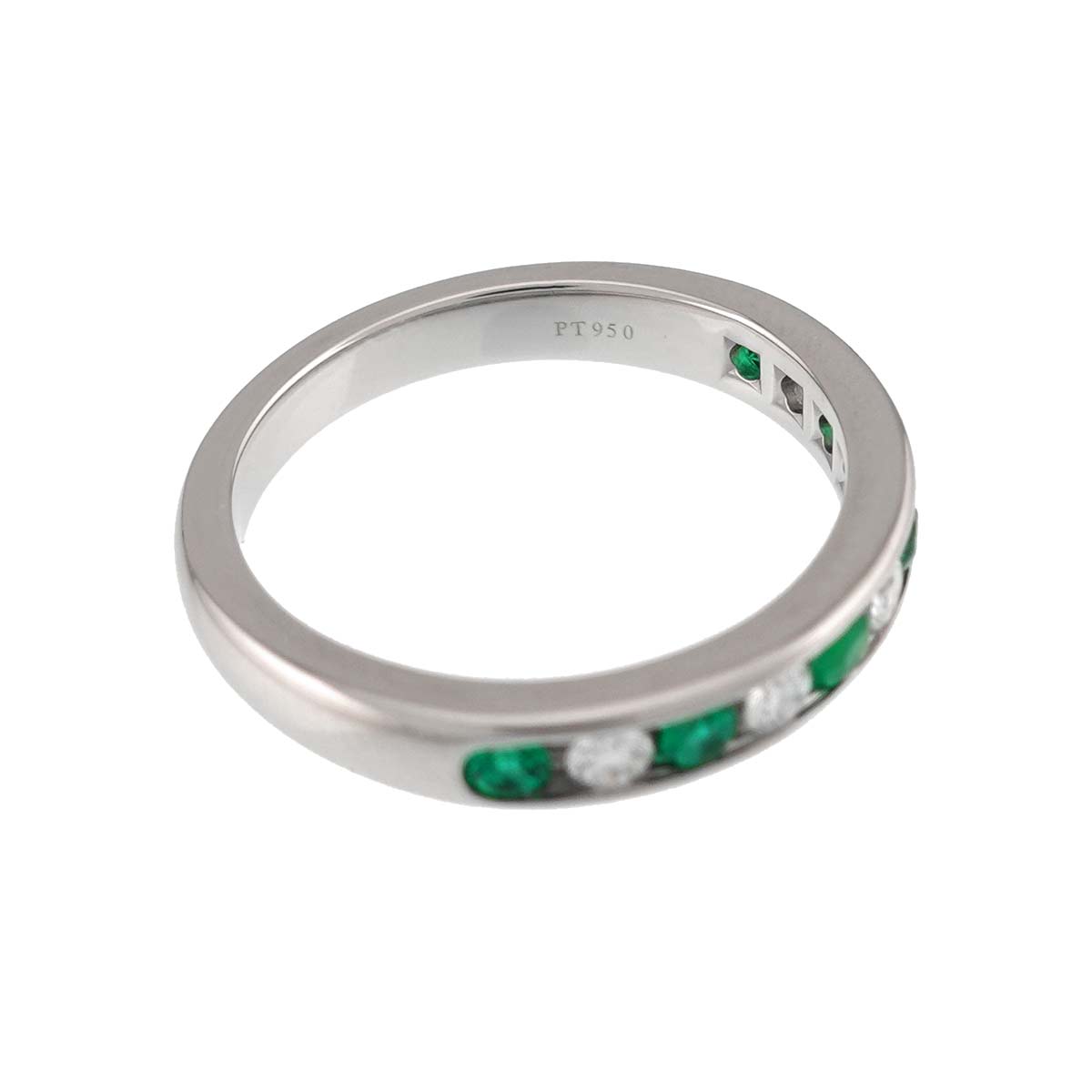 Emerald Diamond Ring Platinum Size5.25-5.5(US)