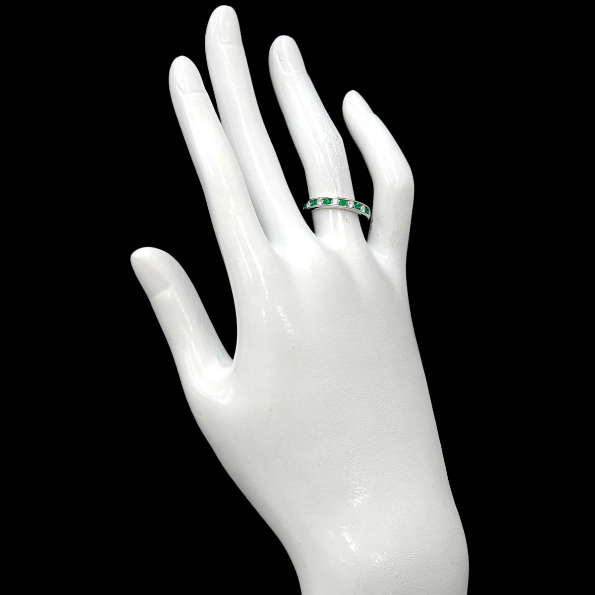 Emerald Diamond Ring Platinum Size5.25-5.5(US)