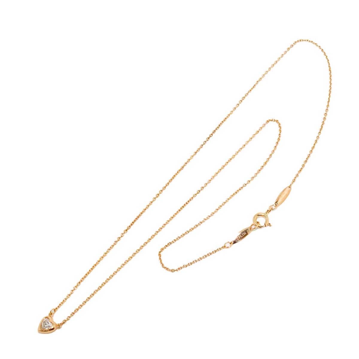 By The Yard Heart Diamond 0.17ct Necklace 18K PG 750