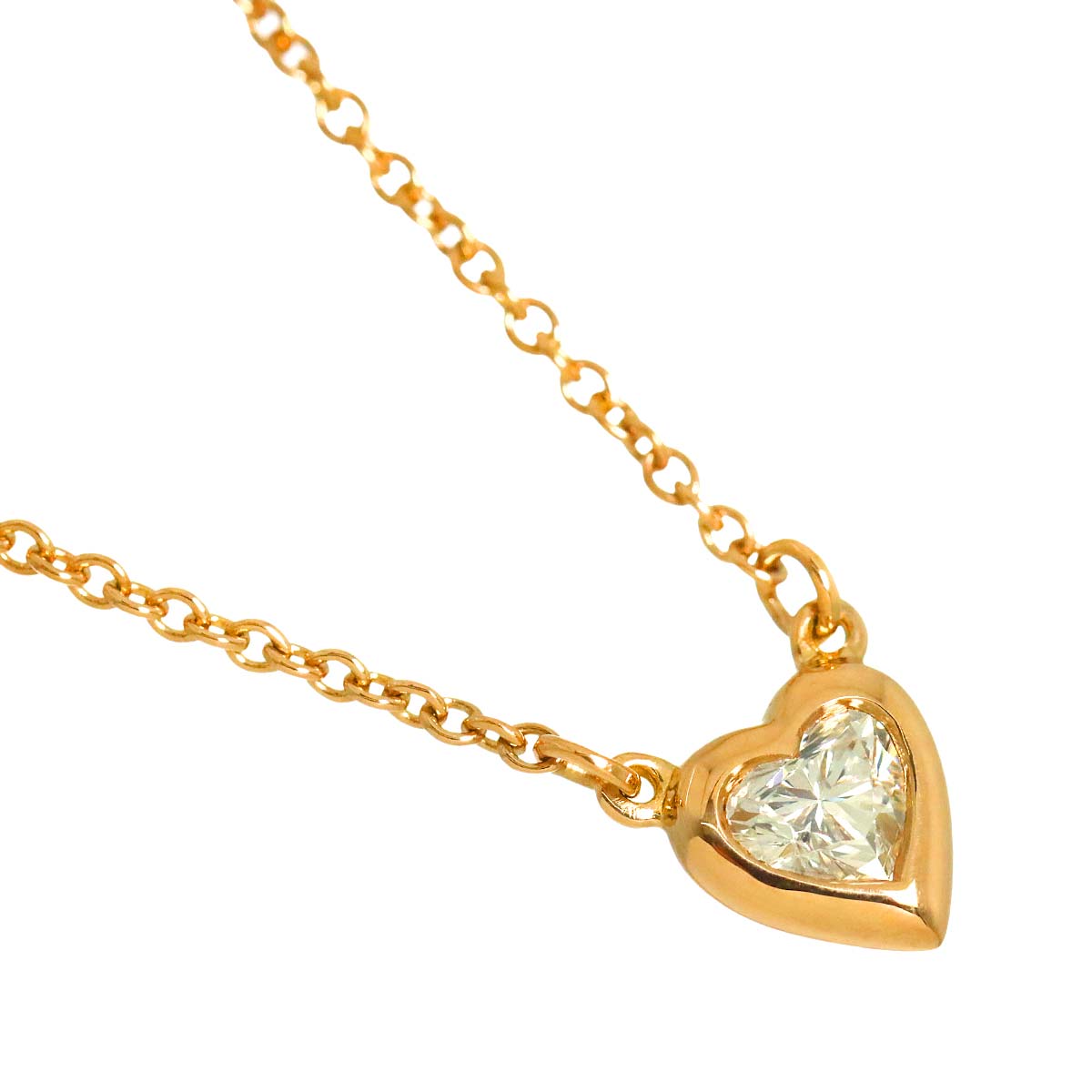 By The Yard Heart Diamond 0.17ct Necklace 18K PG 750